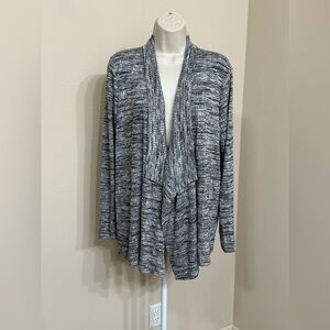 Turo by Vince Camuto Women’s Grey Geometric Long Sleeve Open Front Cardigan L